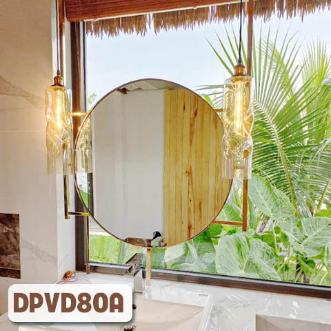 Gương Khung Inox Mạ PVD Hình Tròn Treo Tường DPVD80A