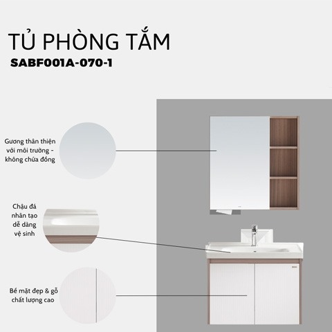 SABF001A-070-1 TỦ PHÒNG TẮM HIỆN ĐẠI SABF001A-070-1