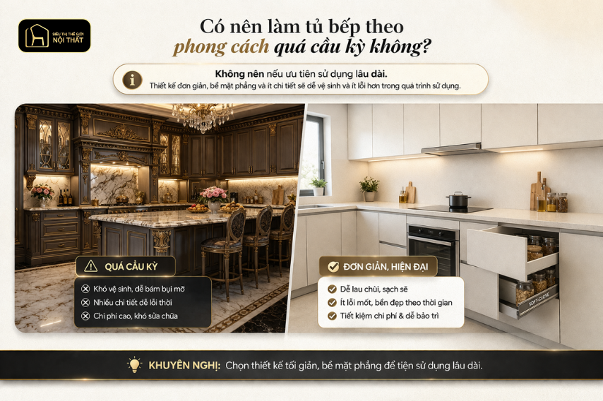 Xu hướng thiết kế tủ bếp 2026: Giải pháp tối ưu cho không gian bếp hiện đại