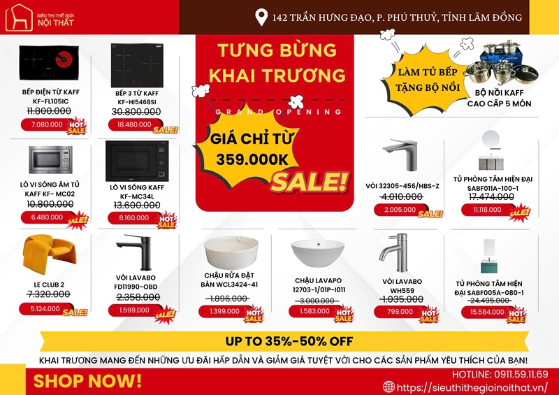 Chương Trình Khuyến Mãi Khai Trương Siêu Thị Thế Giới Nội Thất 1 Khai trương cửa hàng Siêu Thị Thế Giới Nội Thất