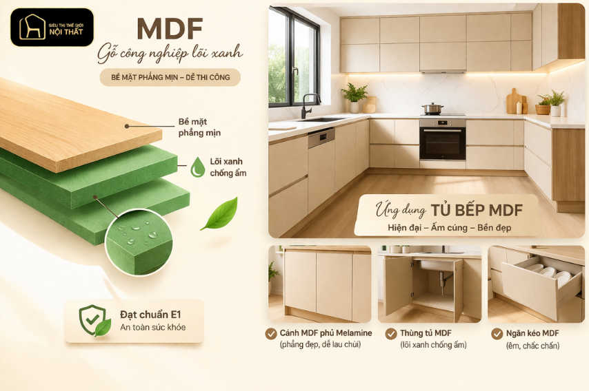 Xu hướng thiết kế tủ bếp 2026: Giải pháp tối ưu cho không gian bếp hiện đại