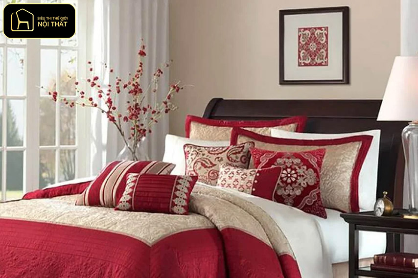 Cách trang trí phòng ngày Tết - Phòng ngủ nên ưu tiên sự nhẹ nhàng, ấm cúng để mang lại cảm giác thư thái và may mắn.