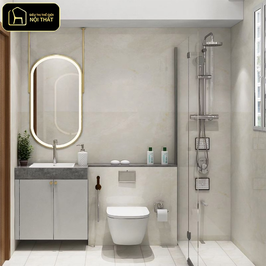 Mẫu thiết kế nhà vệ sinh và nhà tắm riêng - Thiết kế nhà vệ sinh với bồn tắm đứng