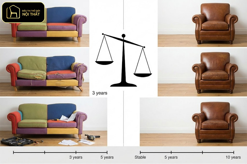 So sánh nội thất cao cấp và nội thất giá rẻ - Khi so sánh nội thất cao cấp và nội thất giá rẻ, đừng quên tính chi phí dài hạn.