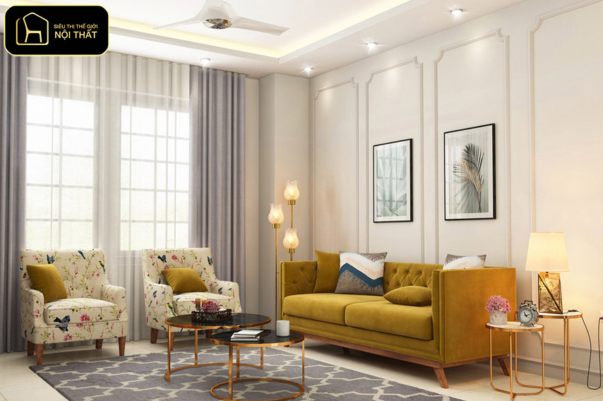 So sánh nội thất cao cấp và nội thất giá rẻ - Phòng khách nên đầu tư sofa chất lượng để bền đẹp lâu dài, các món decor có thể linh hoạt theo ngân sách.