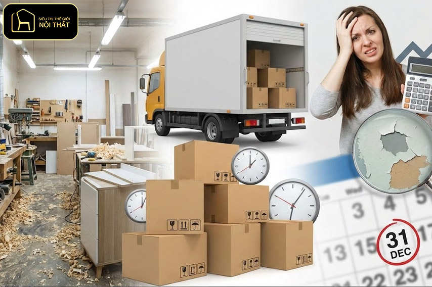 Làm nội thất gấp cuối năm - Làm nội thất sát Tết dễ gặp rủi ro: chậm tiến độ, đội chi phí và khó kiểm soát chất lượng.