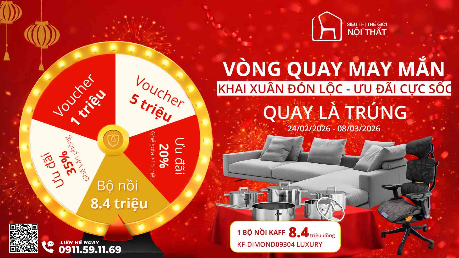 vòng quay may mắn khai xuân đón lộc, ưu đãi cực sốc