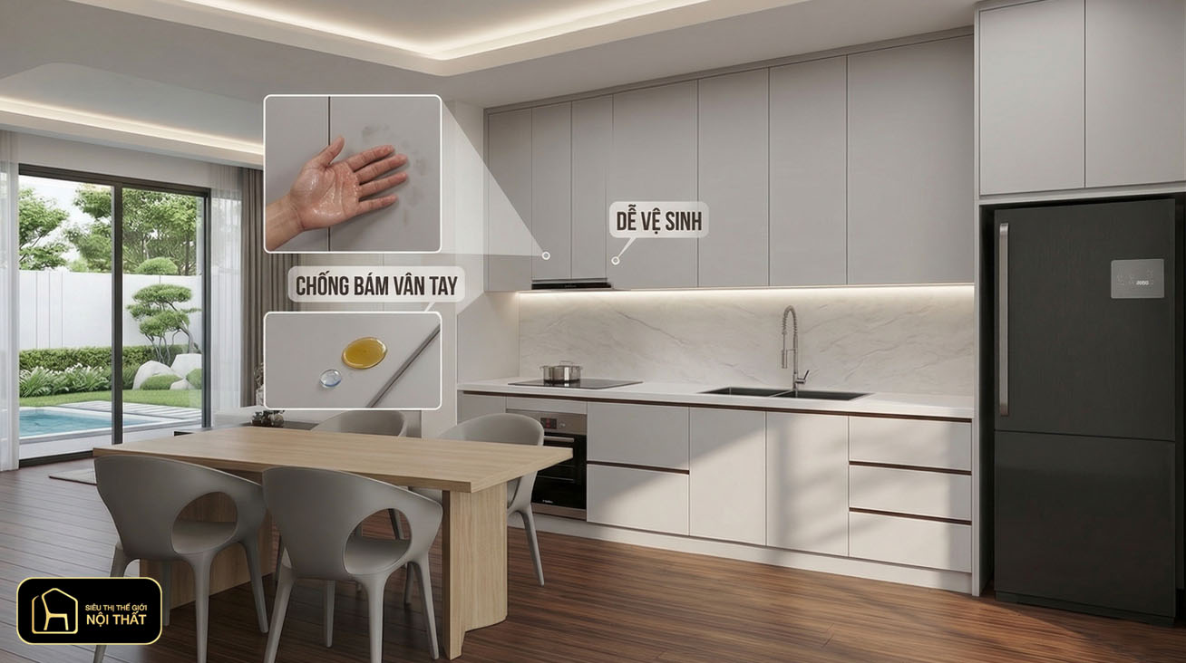 Nên làm tủ bếp bằng chất liệu gì?