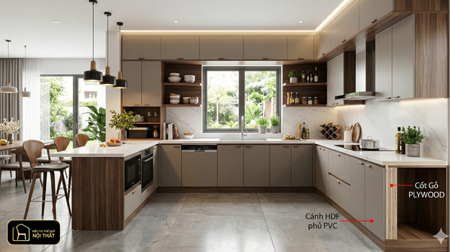 Nên làm tủ bếp bằng chất liệu gì?