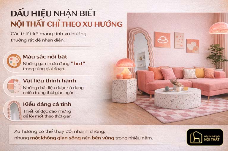 Những rủi ro khi chọn nội thất theo trào lưu
