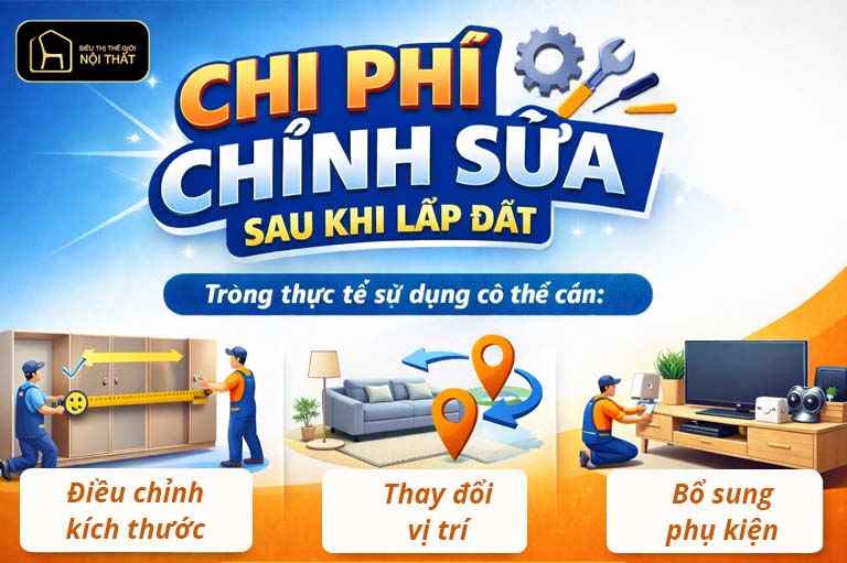 Chi phí chỉnh sửa nội thất sau khi lắp đặt