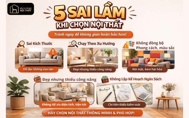 5 sai lầm khi chọn nội thất