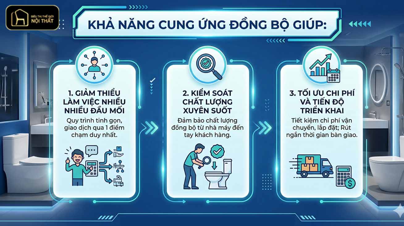 Khả năng cung ứng đồng bộ thiết bị vệ sinh và nội thất