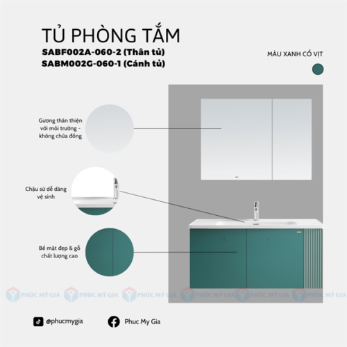 TỦ PHÒNG TẮM HIỆN ĐẠI SABF002A-060- 2