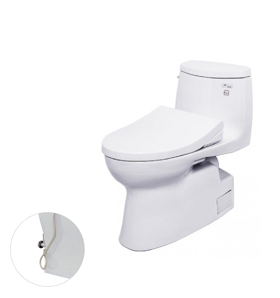 Bàn cầu một khối, nắp đóng êm kèm vòi rửa nước lạnh TCW1211A