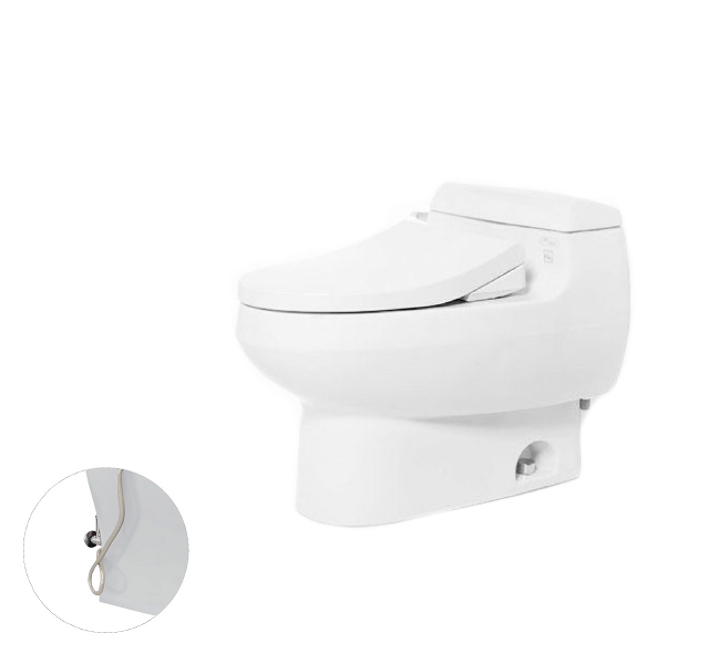 Bàn cầu một khối, nắp đóng êm kèm vòi rửa nước lạnh TCW1211A