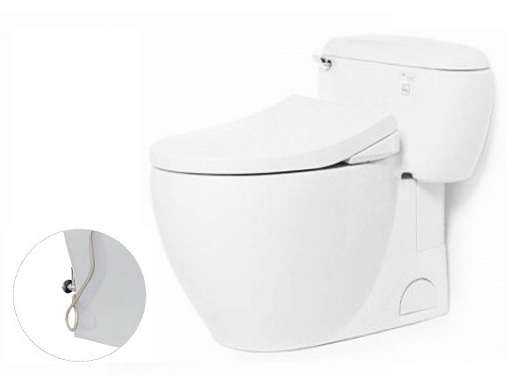 Bàn cầu một khối, nắp đóng êm kèm vòi rửa nước lạnh TCW1211A