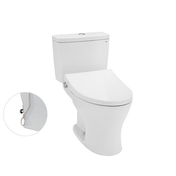 Bàn cầu hai khối, nắp đóng êm kèm vòi rửa TCW1211A