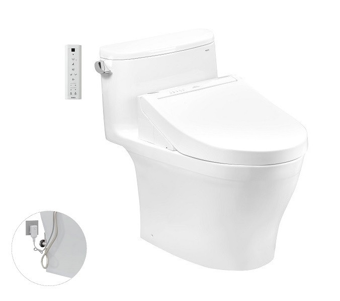 Bàn cầu một khối kèm nắp rửa điện tử WASHLET dòng C5 - TCF24410AAA (220V)