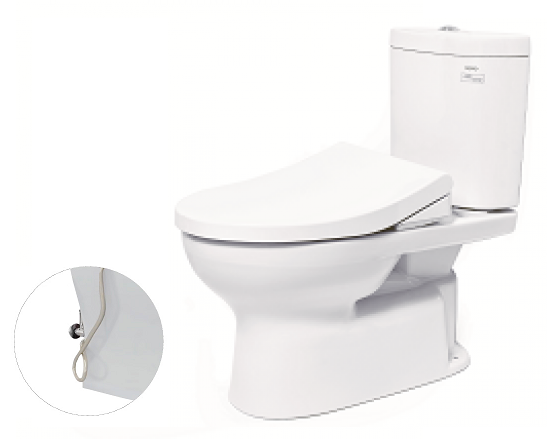Bàn cầu hai khối, nắp đóng êm kèm vòi rửa nước lạnh TCW1211A