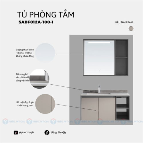 TỦ PHÒNG TẮM HIỆN ĐẠI SABF012A-100-1