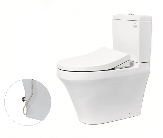 Bàn cầu hai khối, nắp đóng êm kèm vòi rửa nước lạnh TCW1211A