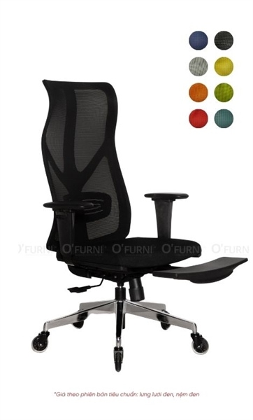 Ghế VP lưng cao, chân xoay, có gác chân Further 99-REST - Ảnh 2